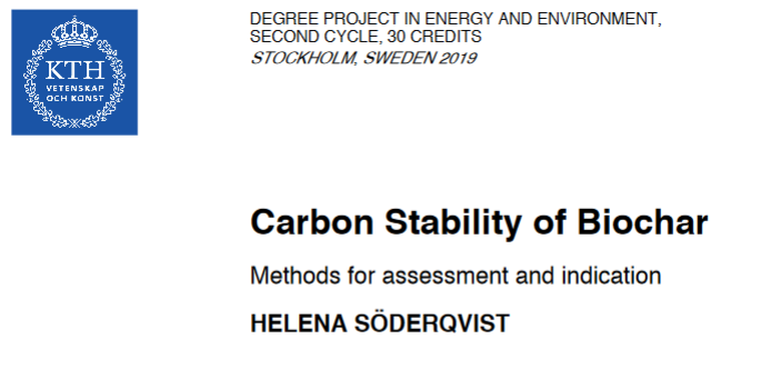 Carbon Stability of Biochar: Methods for assessment and indication [Master thesis]