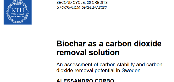 Biochar as a carbon dioxide removal solution: An assessment of carbon stability and carbon dioxide removal potential in Sweden [Master thesis]